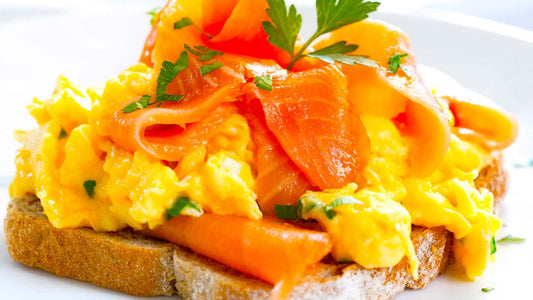 Smoked Salmon & Scrambled Eggs on Rye