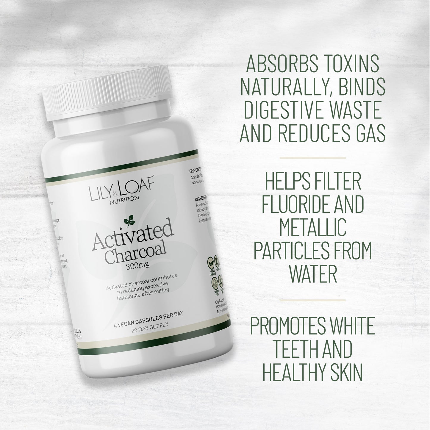 Activated Charcoal helps lower blood pressure and cholesterol levels