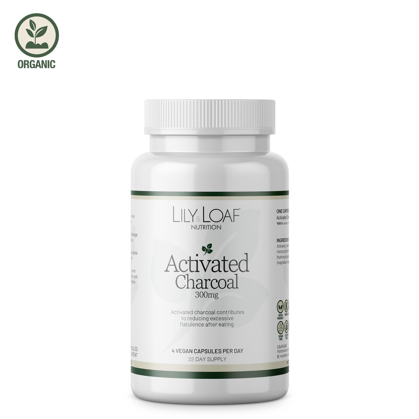 Lily & Loaf Activated Charcoal Capsules - front