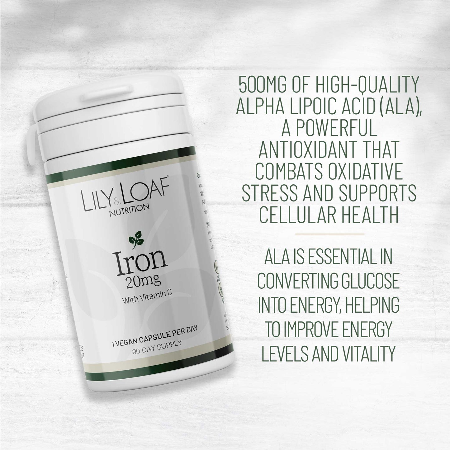 Iron supplement front with benefits