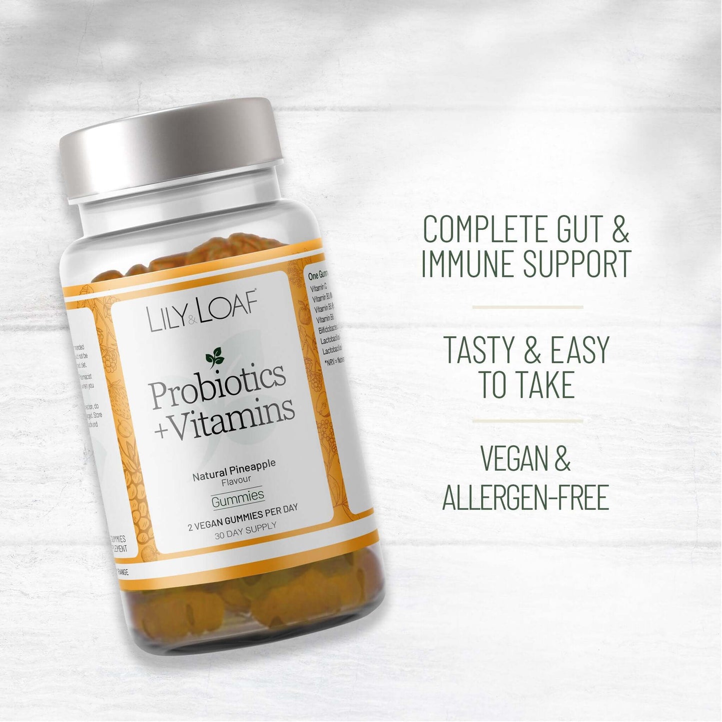 Lily & Loaf Probiotics + Vitamins Gummies with gut and immune support benefits