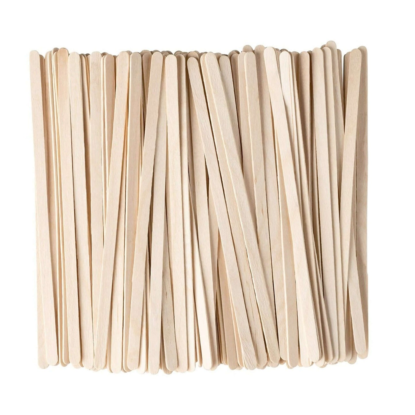 Beige wooden sticks arranged in a pattern on a white background