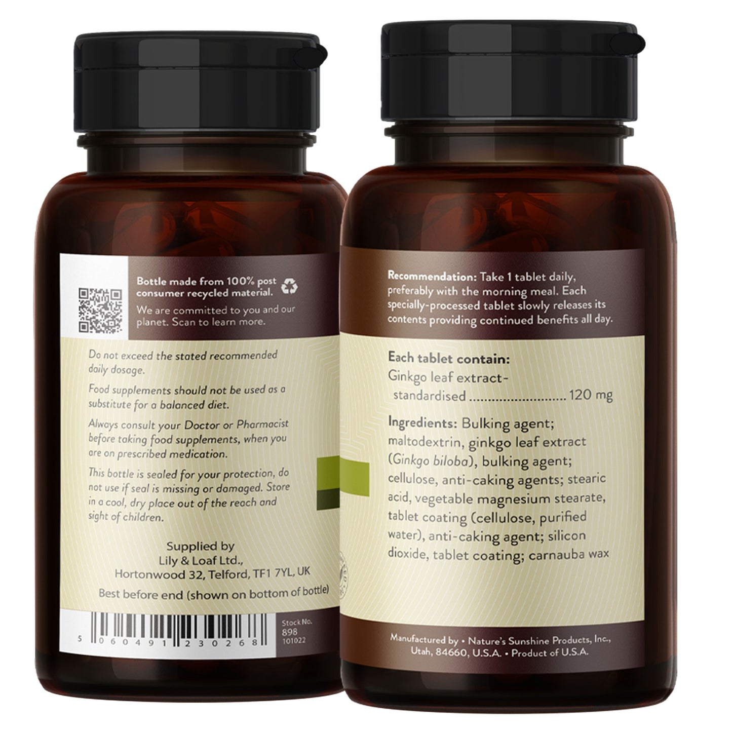 Ginkgo Biloba Extract label information