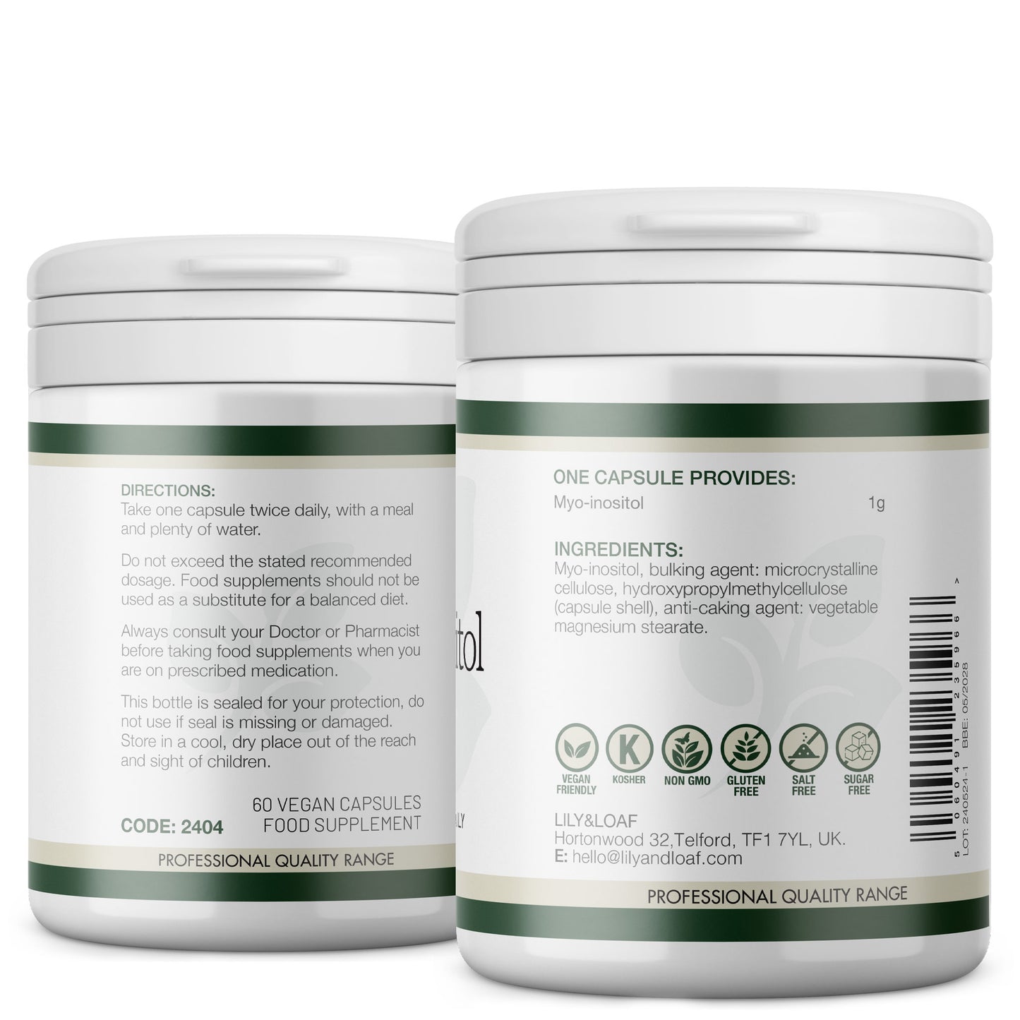 Myo-Inositol 1000mg label information