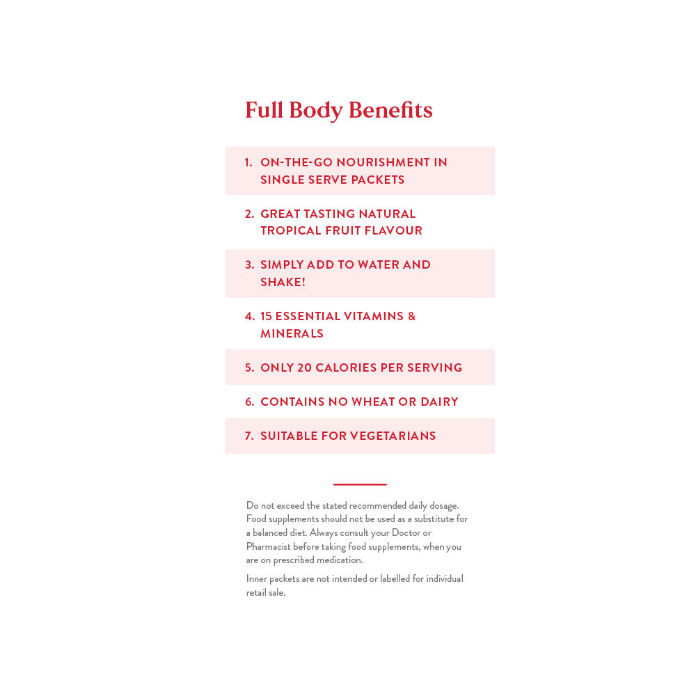 Solstic® Nutrition label information