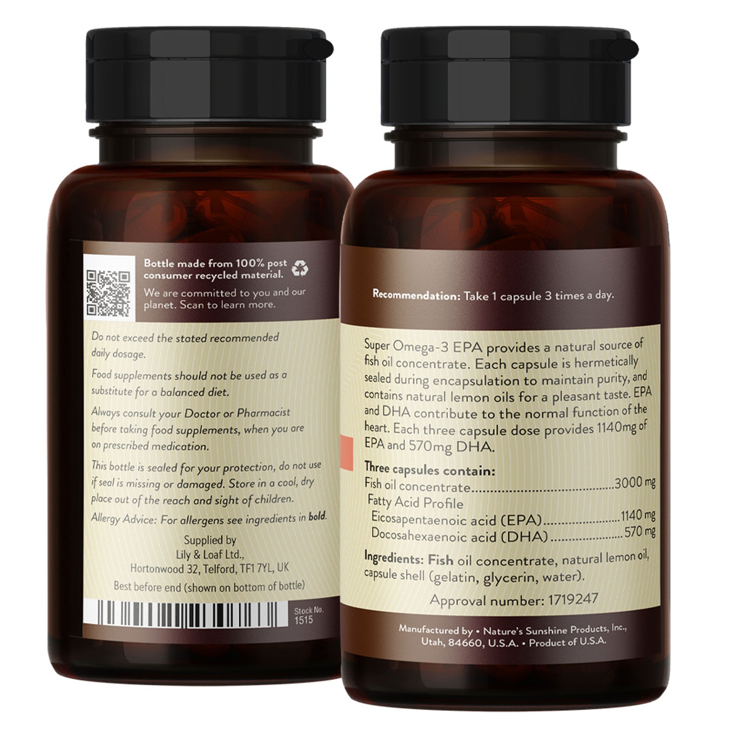 Super Omega-3 EPA label information