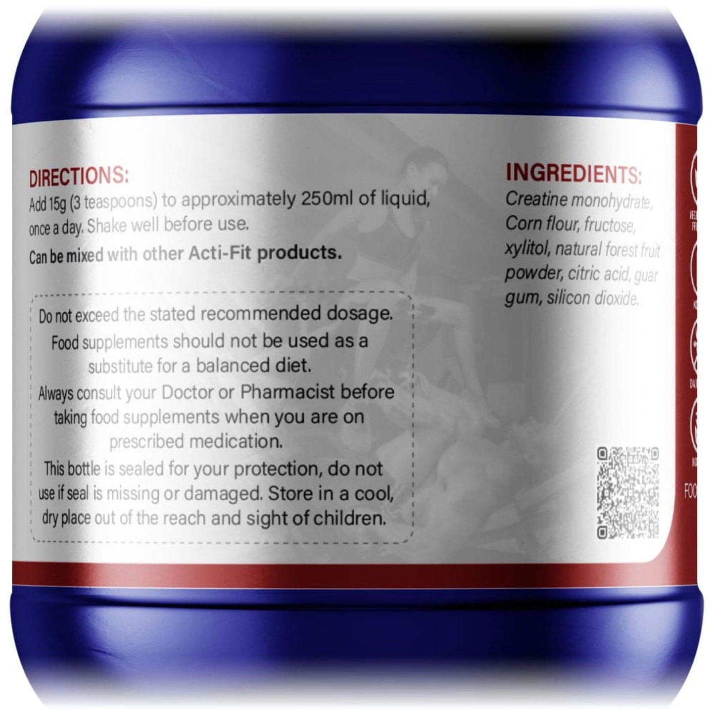 Acti-Fit's Creatine Directions and Ingredients
