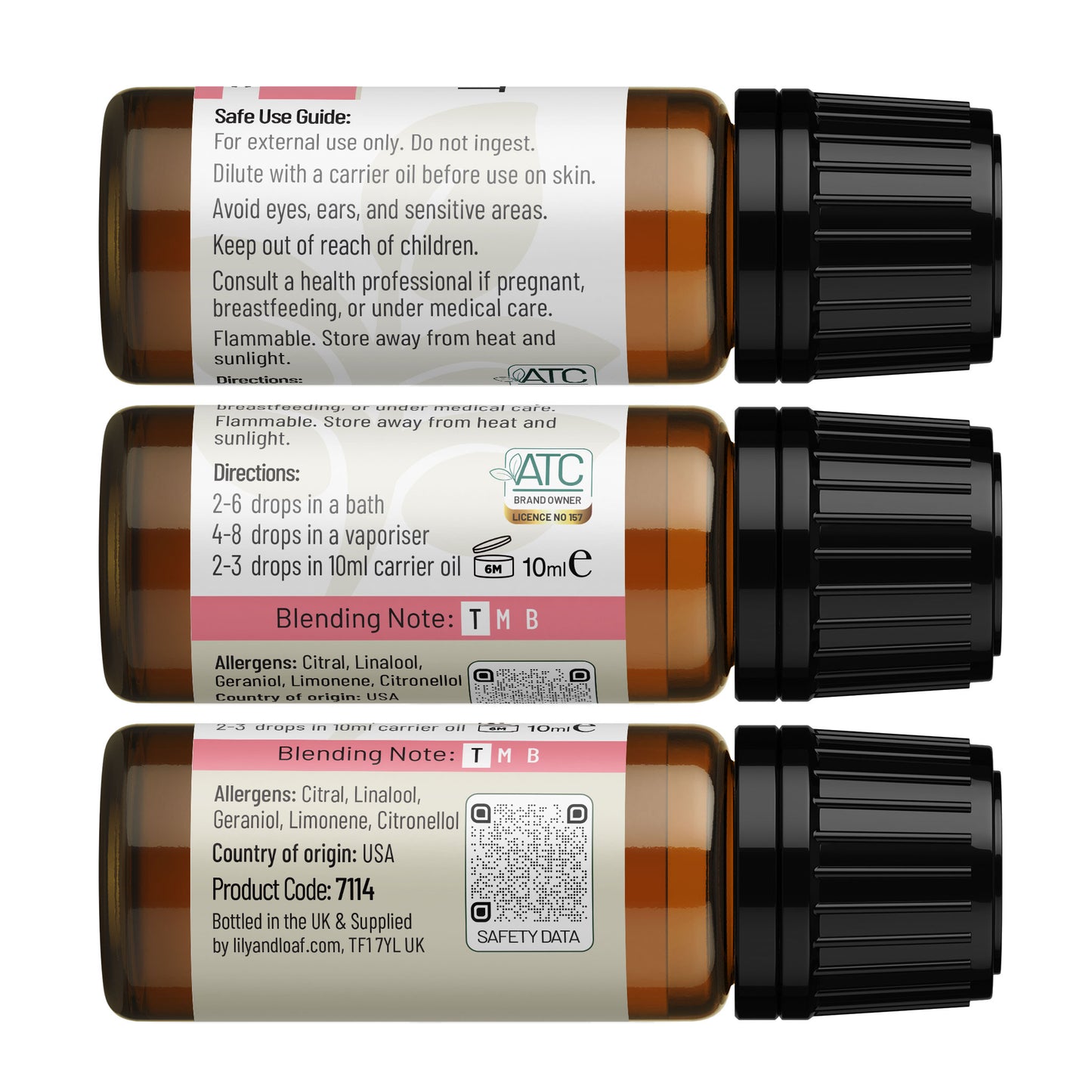 Grapefruit 10ml Organic Essential Oil label information