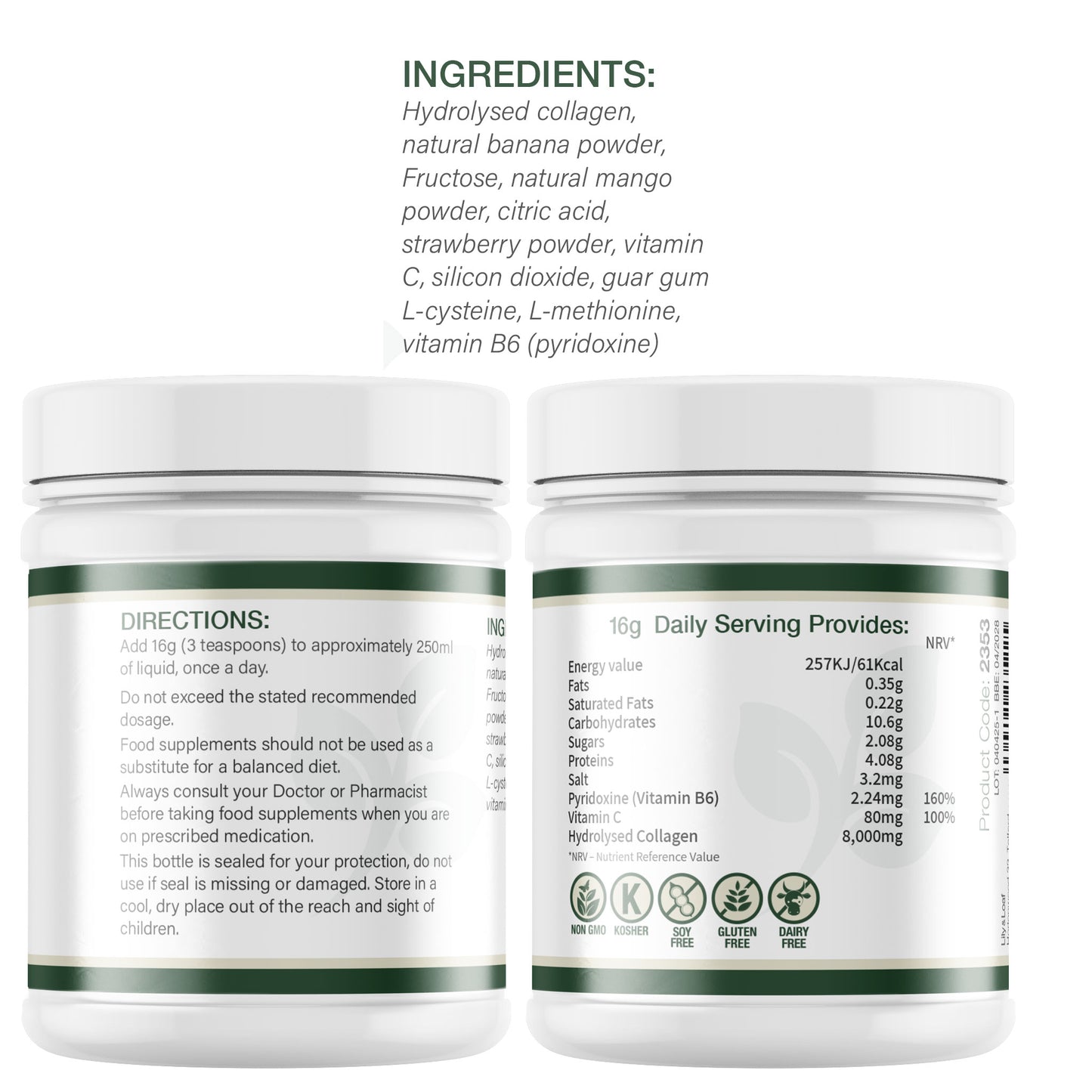 A woman smiling holding her face with a tub of Acti-Fit Hydrolysed Collagen 4000mg High Strength in the foreground