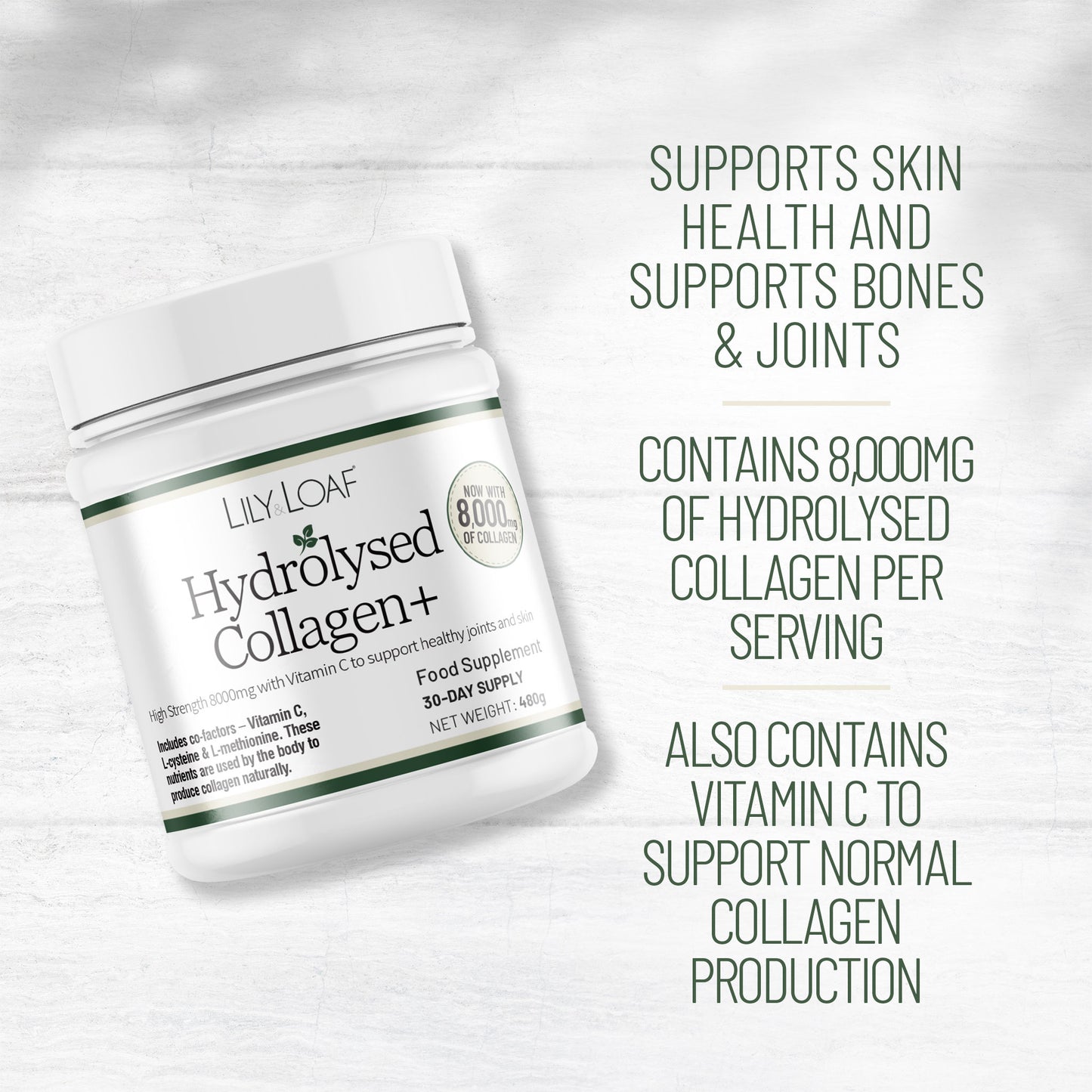 A woman holding the joints in her hand with a tub of Acti-Fit Hydrolysed Collagen 4000mg High Strength in the foreground