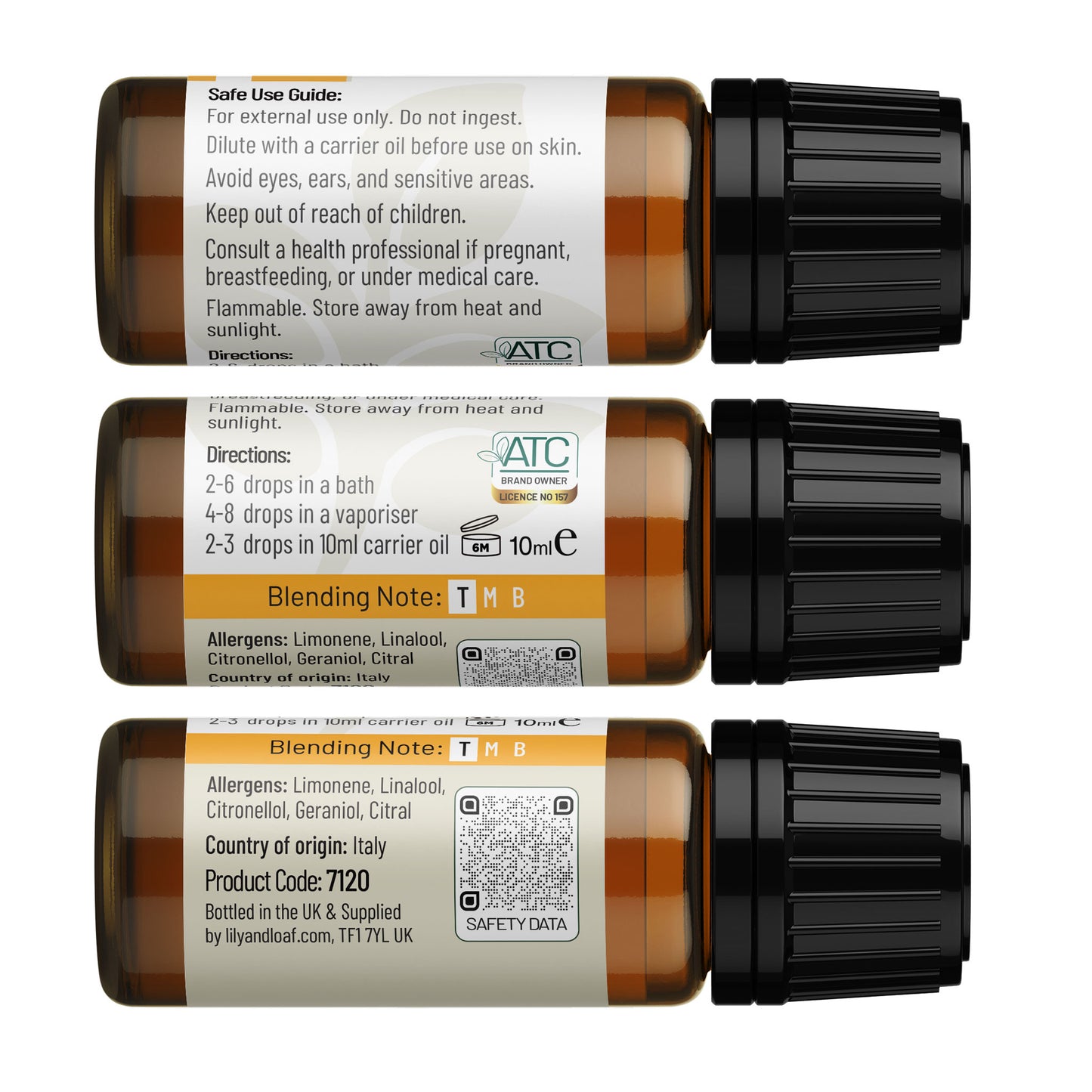 Mandarin 10ml label information