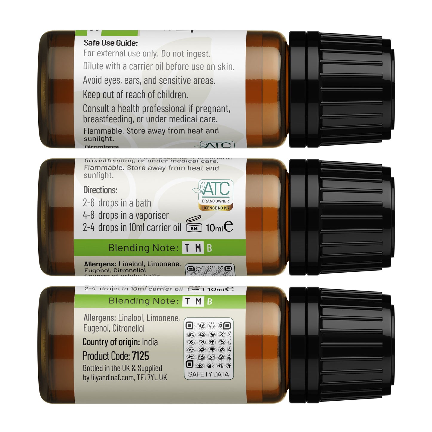 Peppermint 10ml (Organic) label information