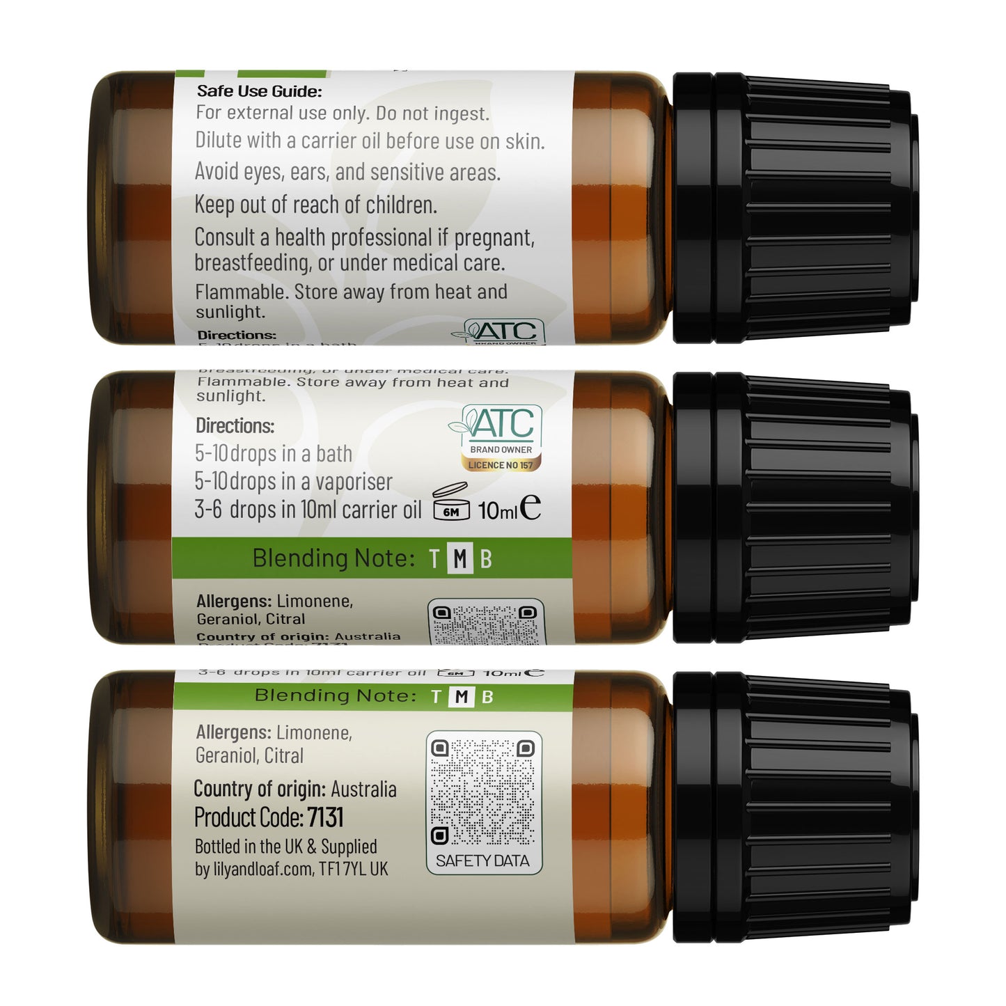 Tea Tree 10ml (Organic) label information
