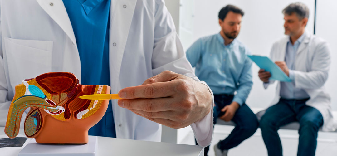 Male with doctor talking about Prostates