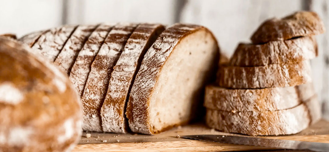 Sourdough and Rye bread on table top