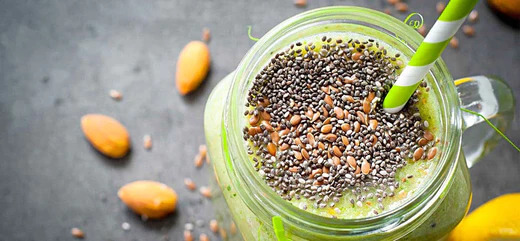 A breakfast smoothie with fruits and vegetables.