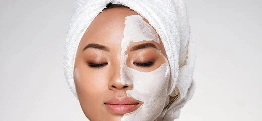 A skincare routine, with various products like cleanser, moisturiser, and sunscreen