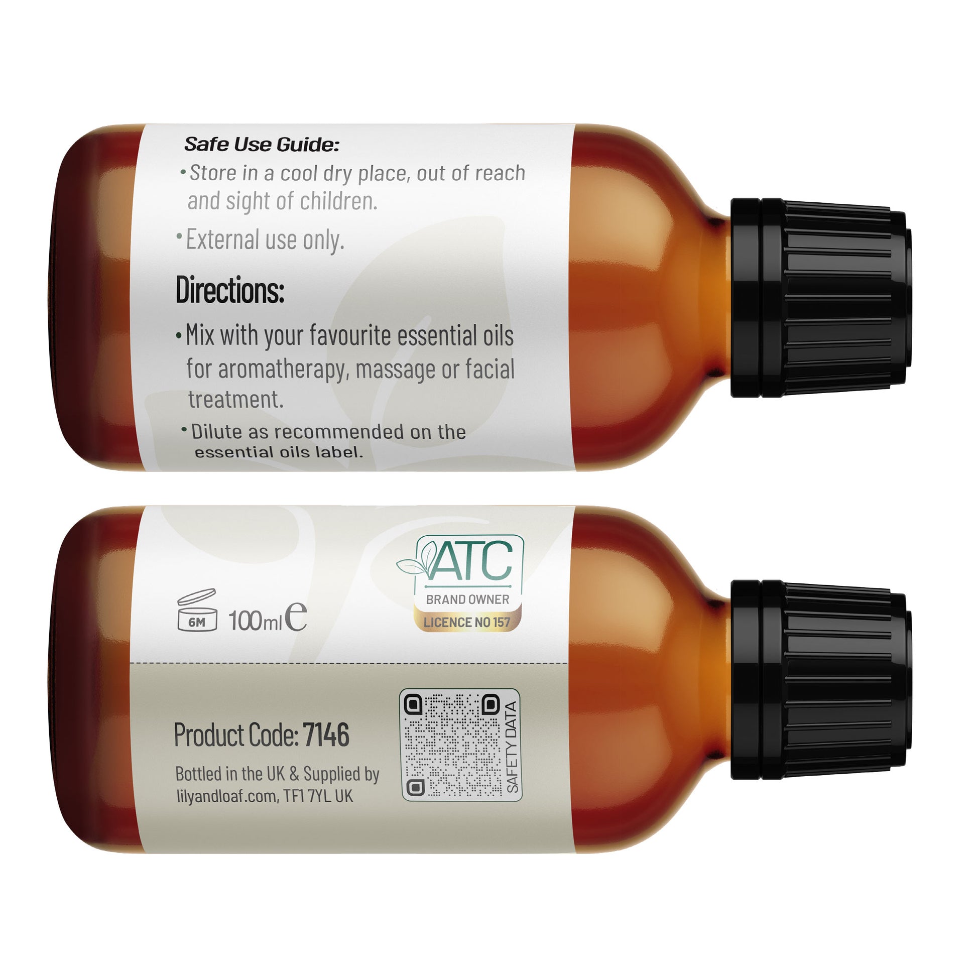 Lily & Loaf Argan Organic Carrier Oil (100ml) label information