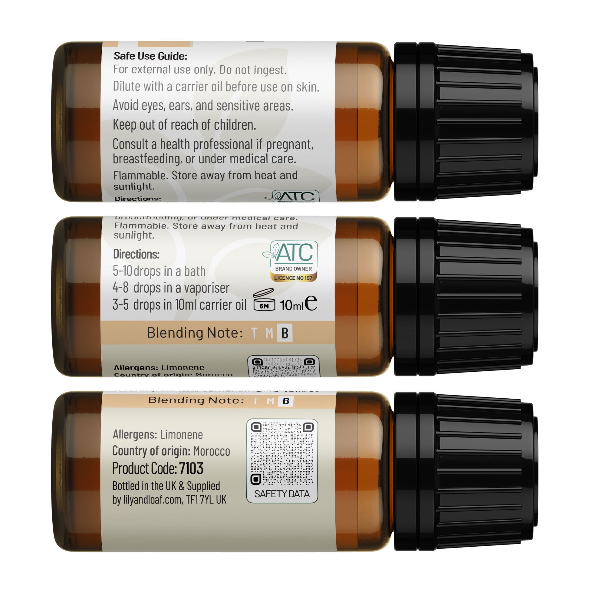 Cedarwood Atlas Organic Essential Oil label information