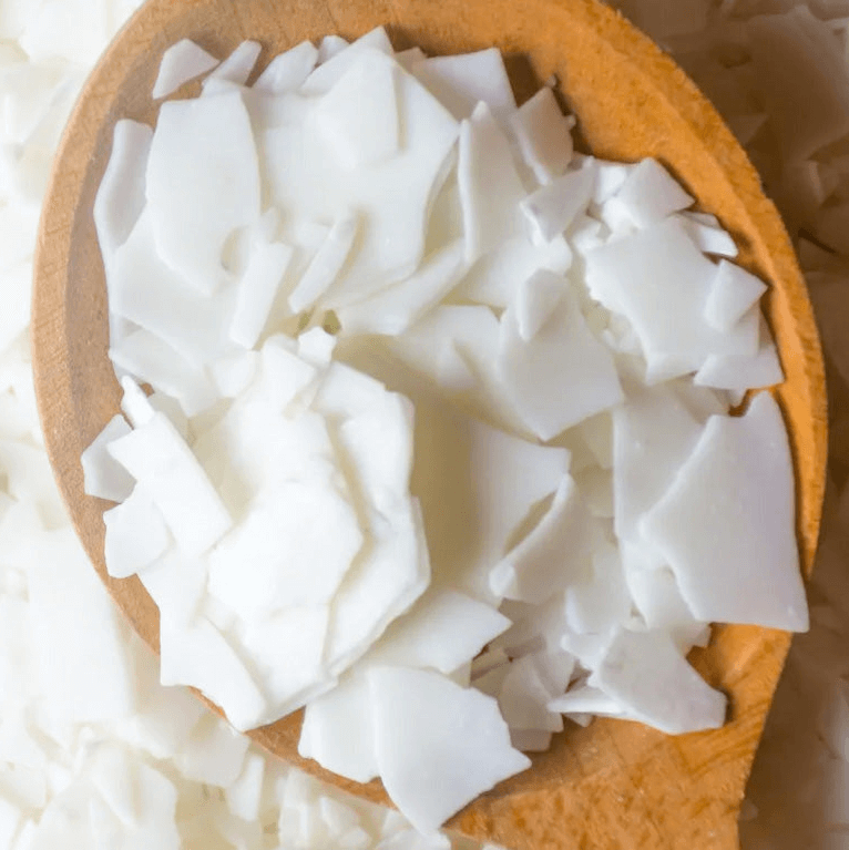 Soy Wax on a wooden spoon