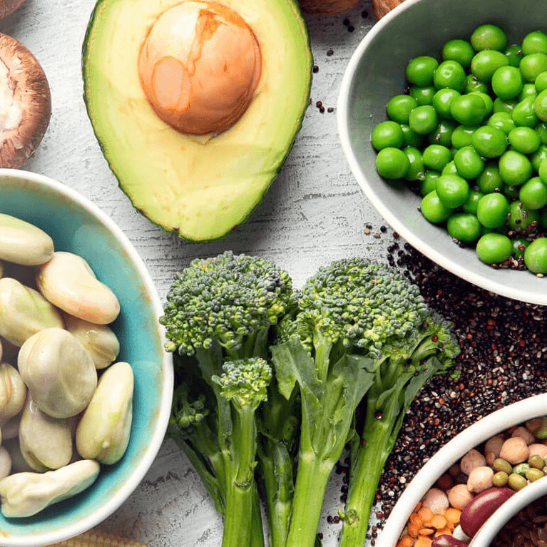 A selection of foods rich in protein