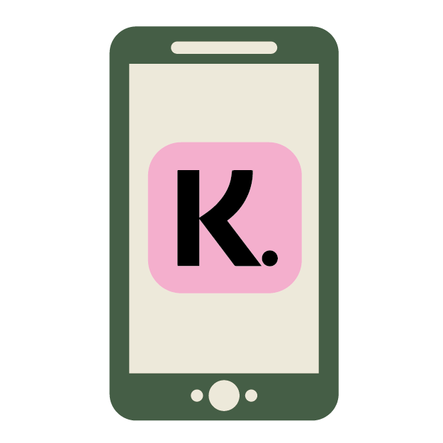 The Klarna Logo on a mobile device