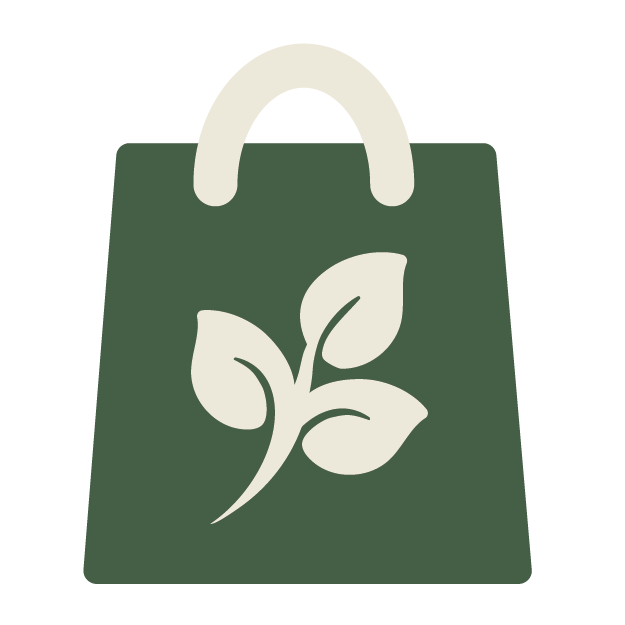 A shopping bag with the Lily & Loaf icon