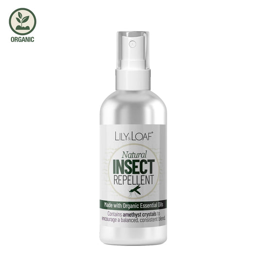 Natural Insect Repellent made with organic essential oils and contains amethyst crystals
