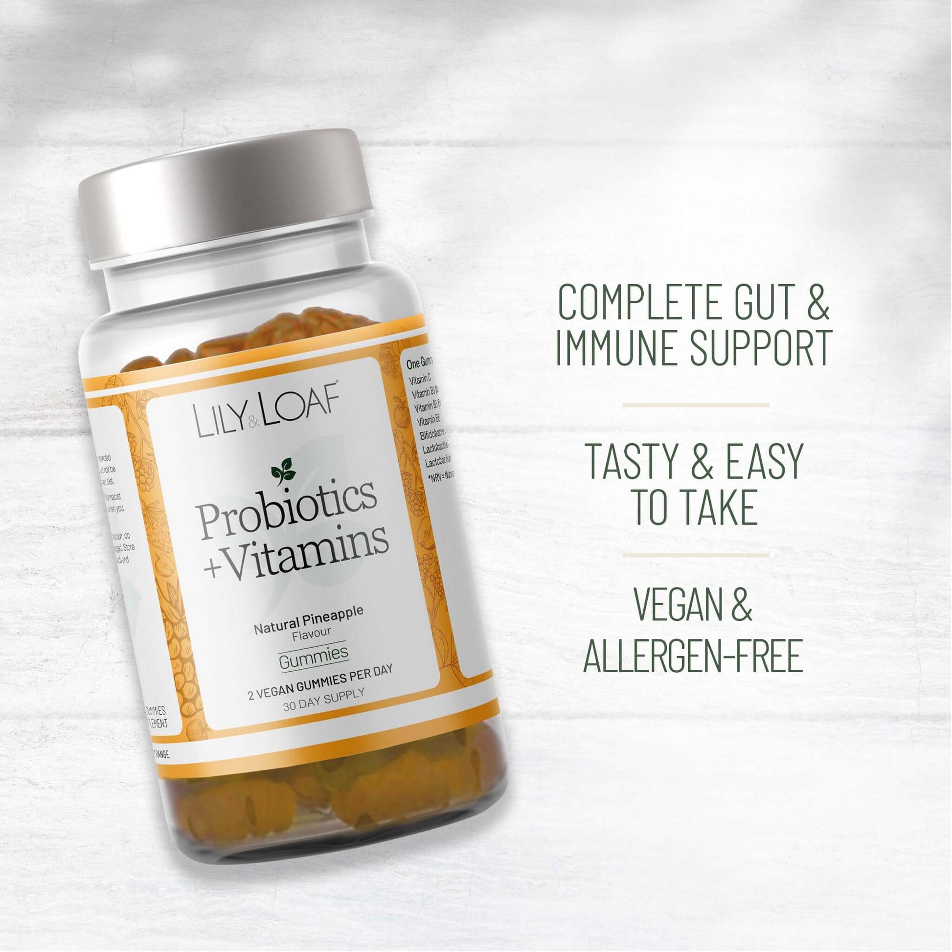 Lily & Loaf Probiotics + Vitamins Gummies with gut and immune support benefits