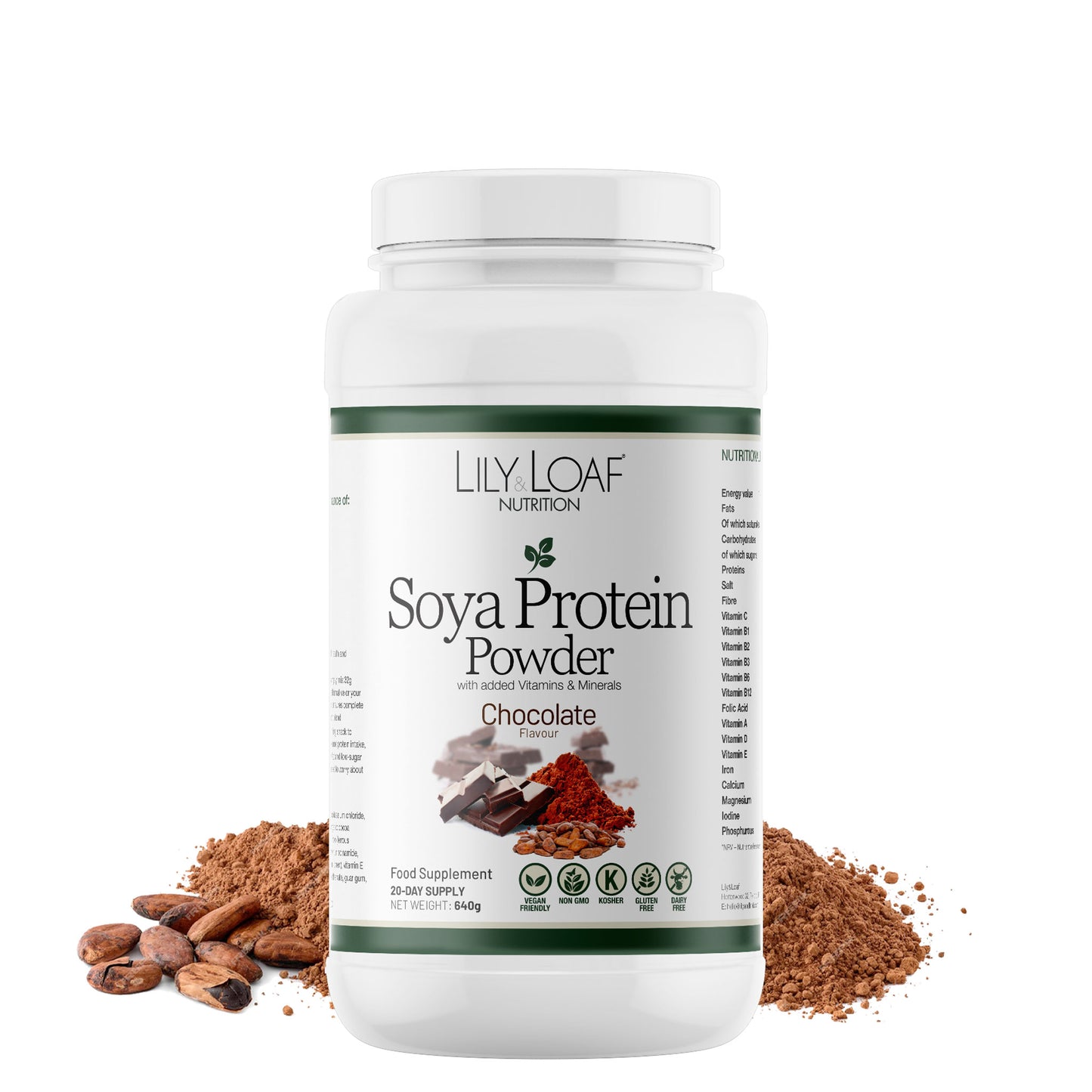 Lily & Loaf Soya Protein+ With Vitamins & Minerals - Chocolate Flavour Powder