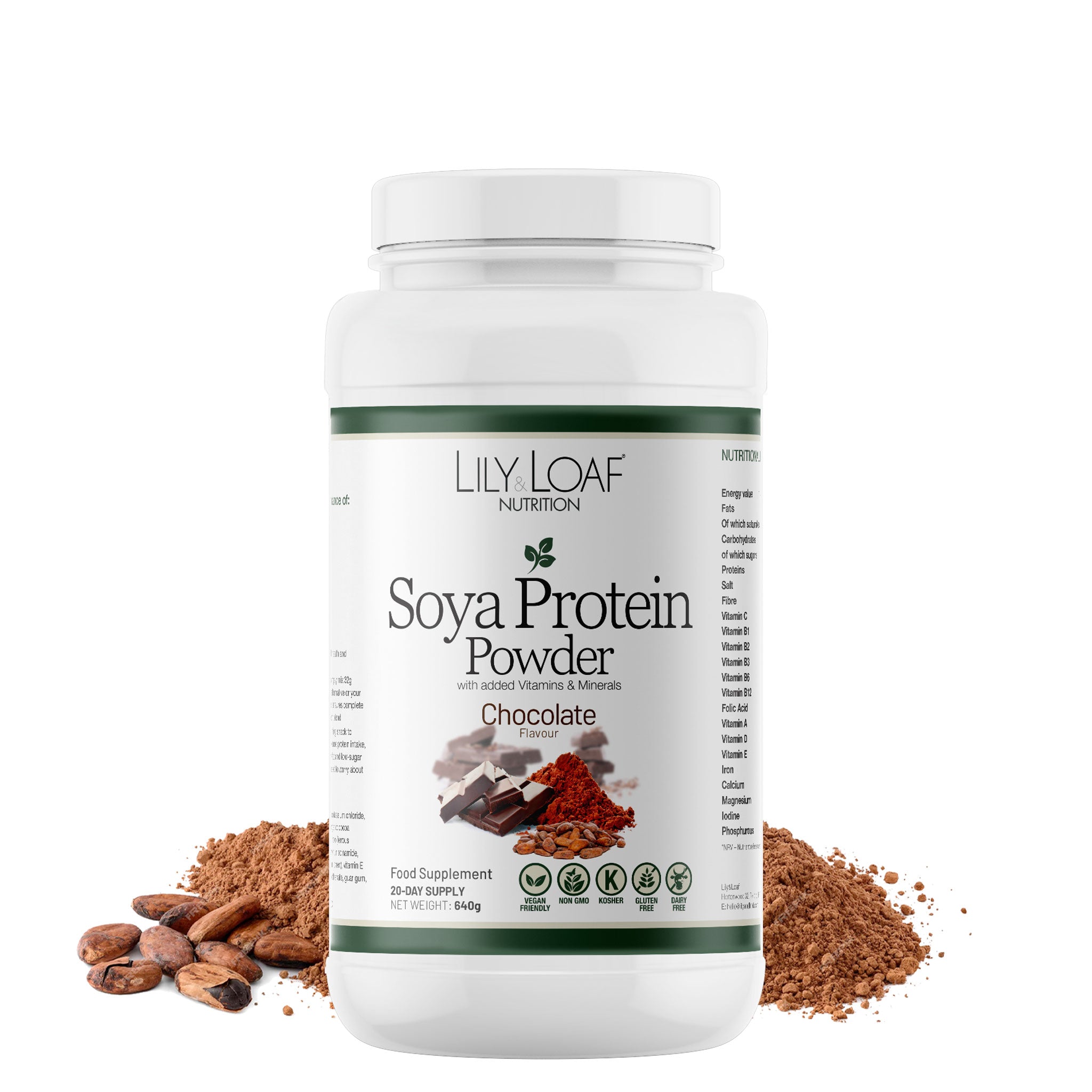 Lily & Loaf Soya Protein+ With Vitamins & Minerals - Chocolate Flavour Powder