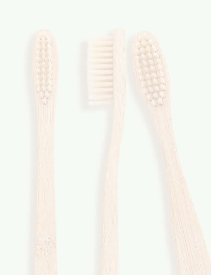 three organic bamboo toothbrushes