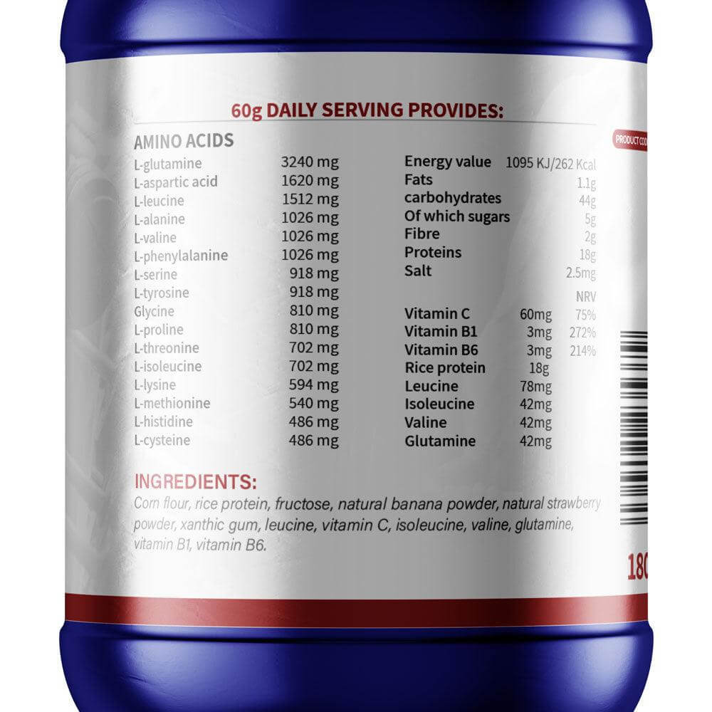 Acti-Fit Strawberry & Banana Nutrition Information Label