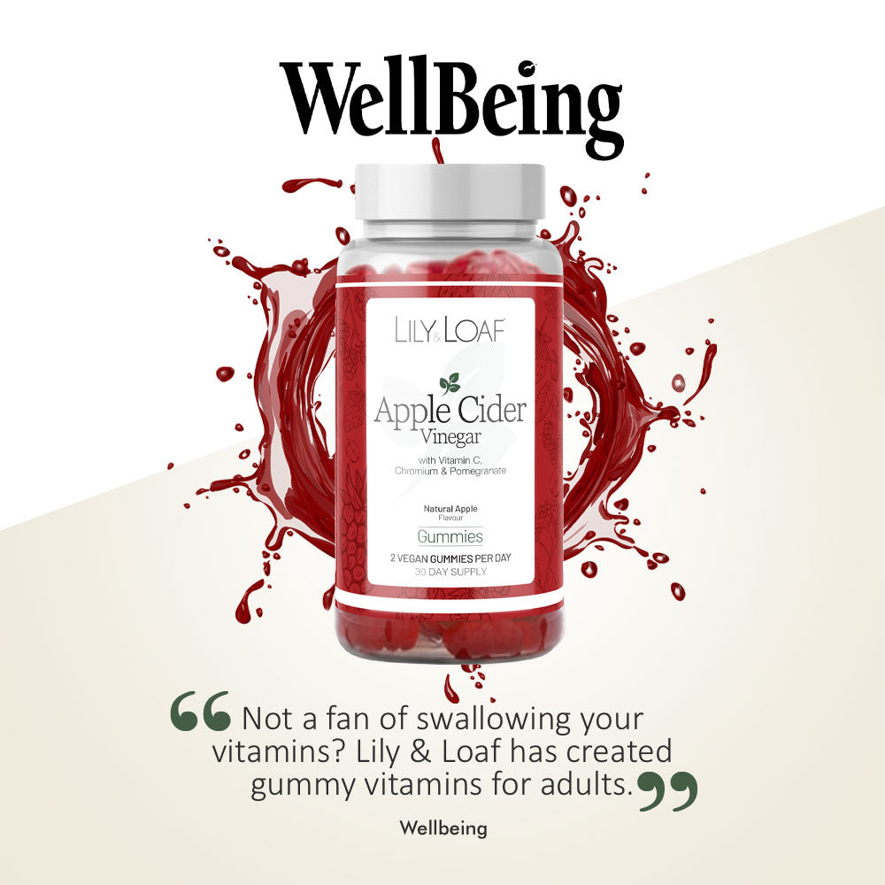 Lily & Loaf Elderberry Immunity Gummies bottle, adult vitamin supplement, endorsed by Wellbeing.