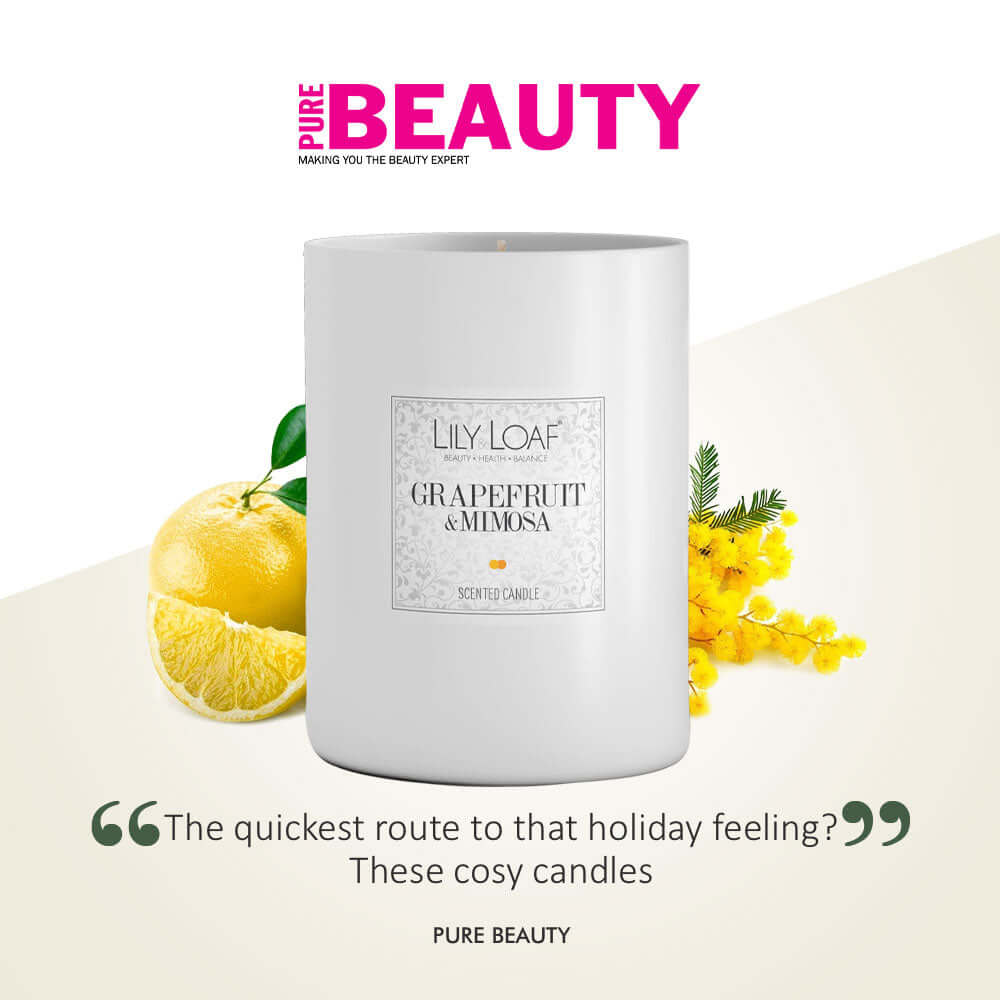 Cosy candle duo by Lily & Loaf in gift packaging, perfect for the holidays, featured in Pure Beauty.