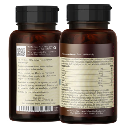 Ingredient label of Nature's Sunshine Vitamin B Complex