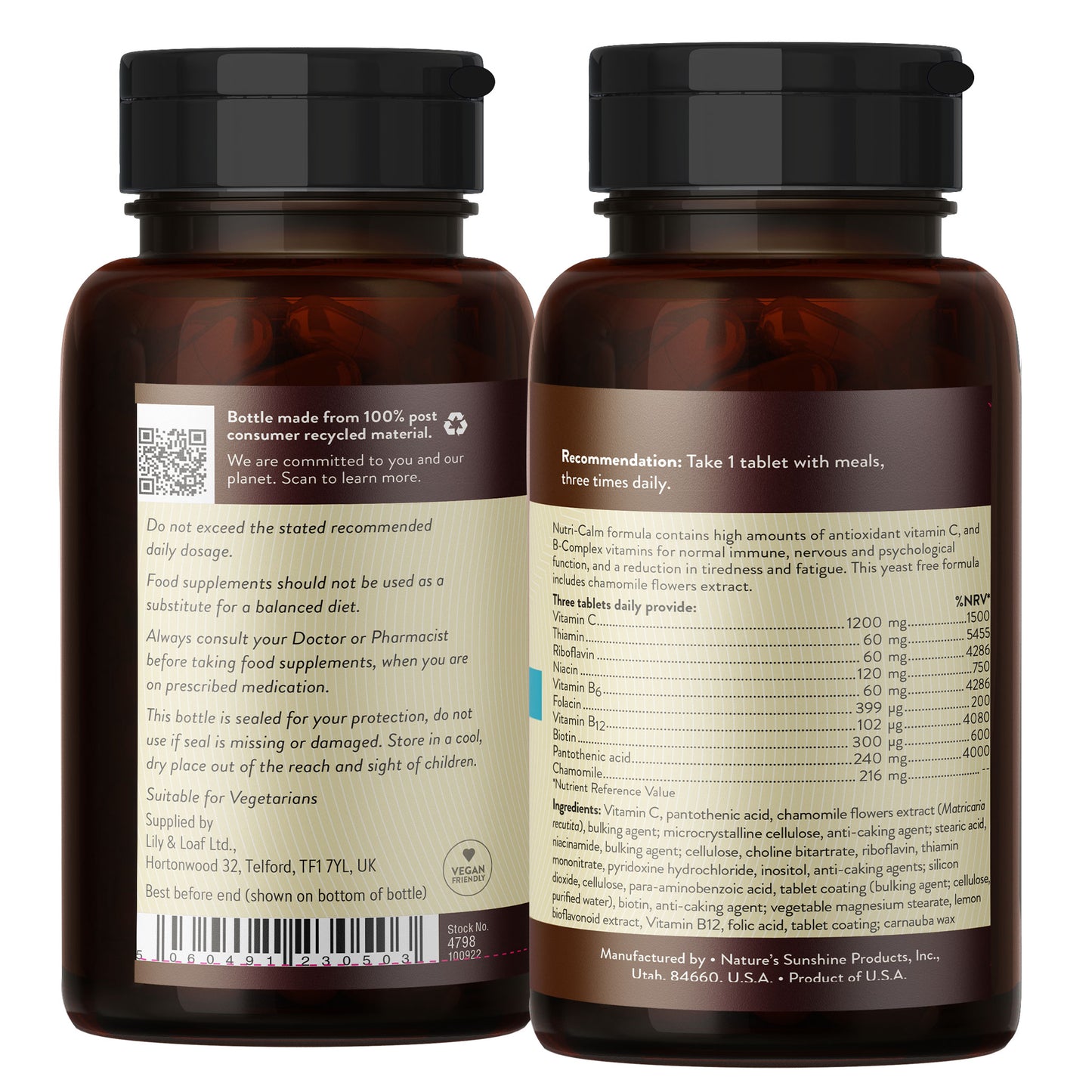 Nutri-Calm label information
