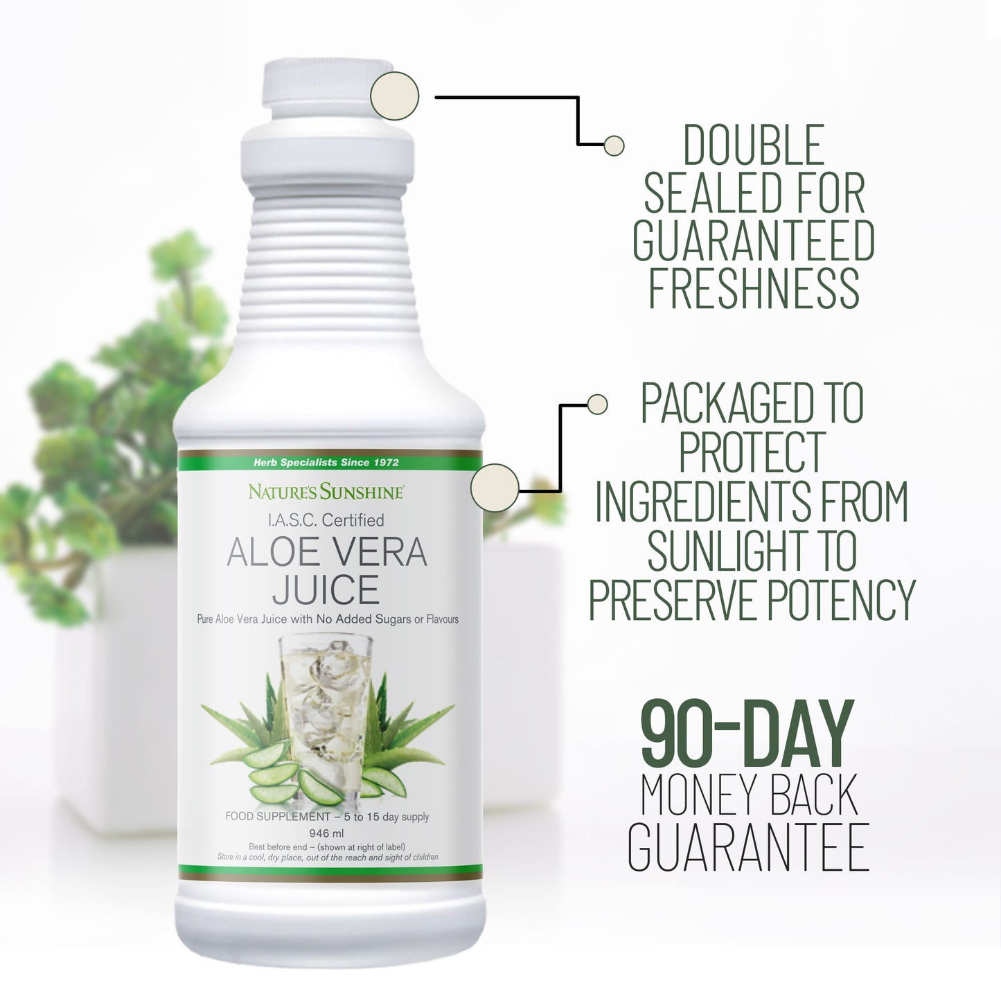 Aloe Vera Juice placed on office desk