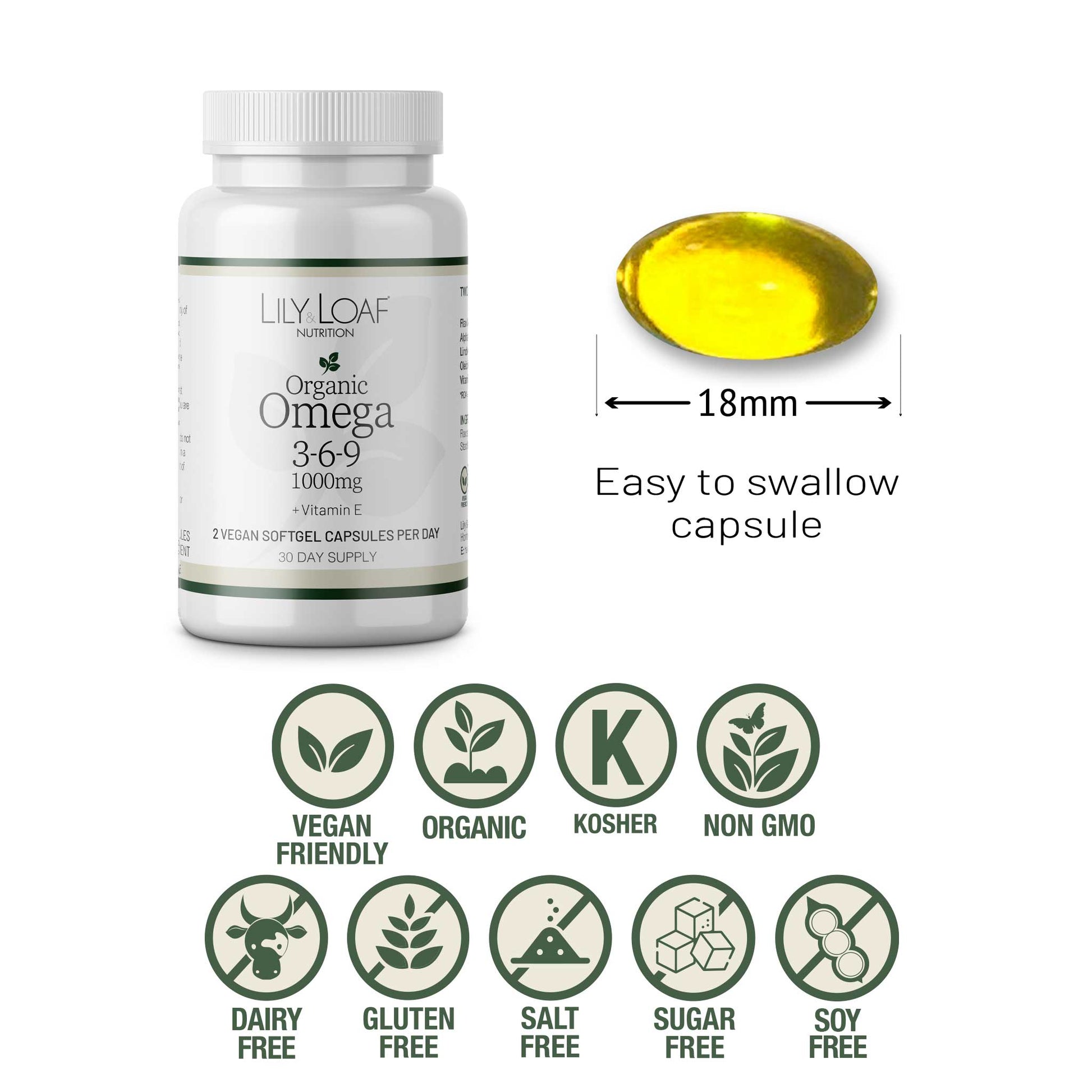 Omega 3-6-9 vegetarian vegan gluten free non gmo