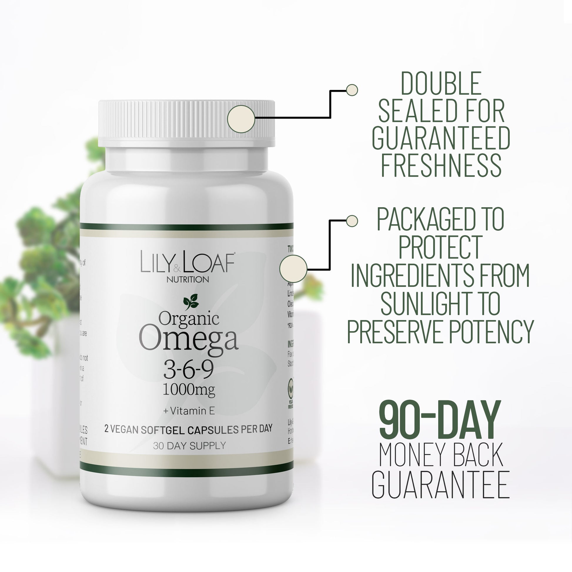Omega 3-6-9 female touching face promoting healthy skin