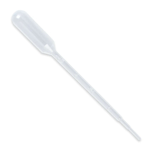 Clear plastic pipette on a white background