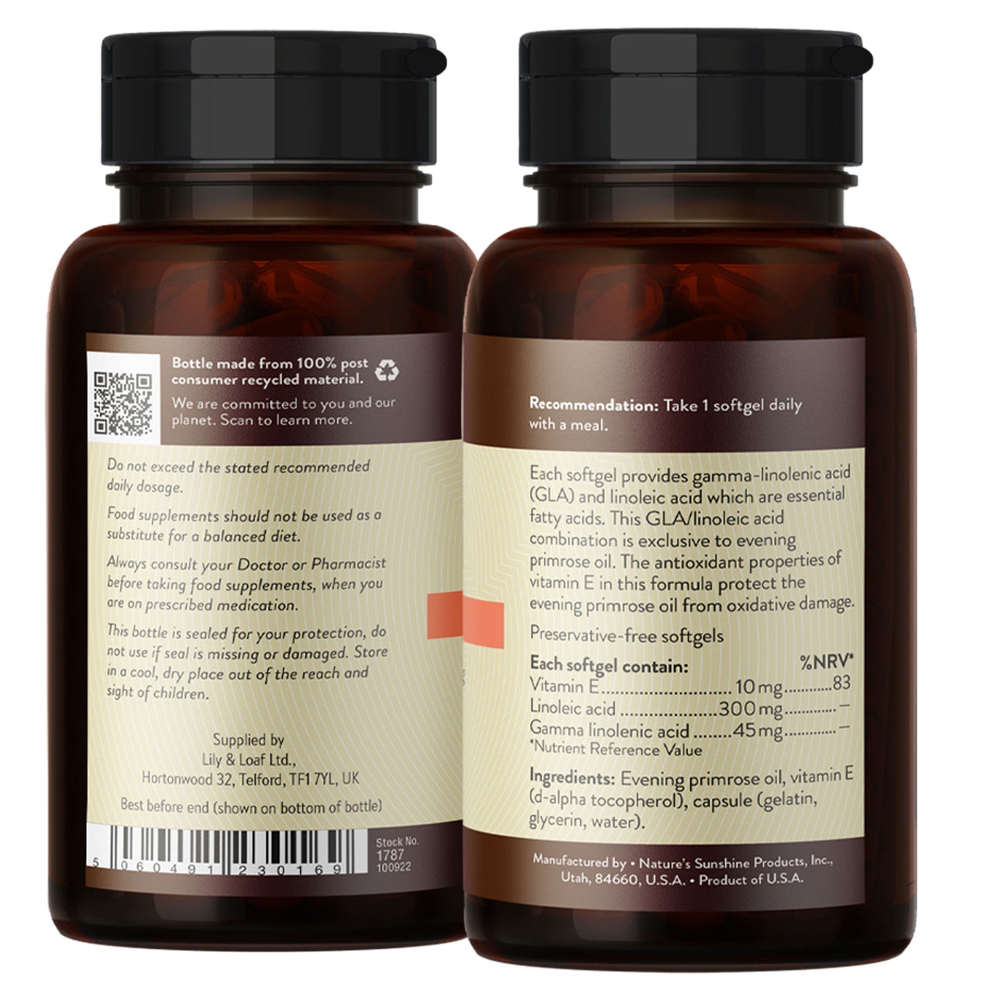 Evening Primrose Oil label information