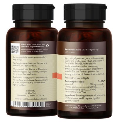 Evening Primrose Oil label information