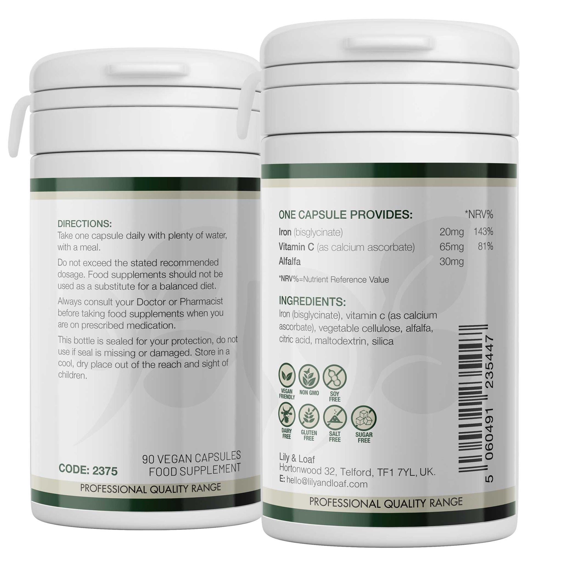Iron 20mg label information