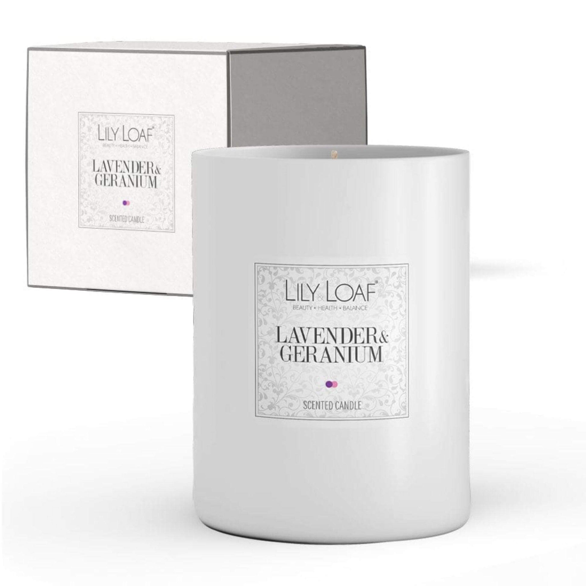 Lavender & Geranium Soy Wax Candle with gift box