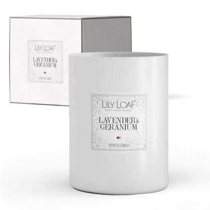 Lavender & Geranium Soy Wax Candle with gift box