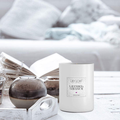 Lavender & Geranium Soy Wax Candle coffee table