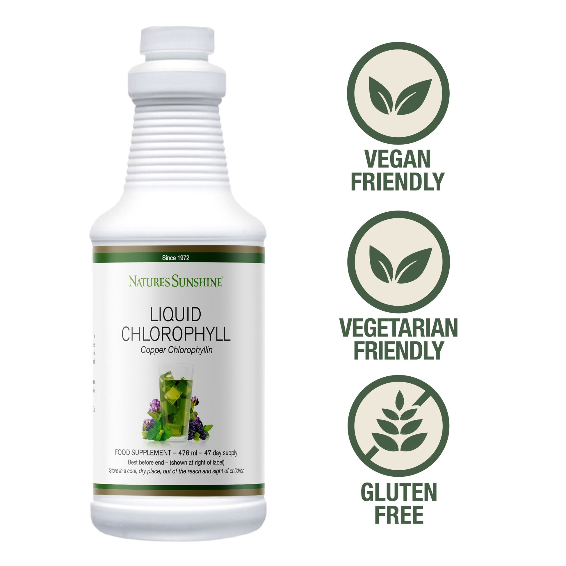 Liquid Chlorophyll, vegan and vegetarian-friendly