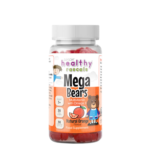 Healthy Rascals Mega Bears Gummy come as 30 chewy bears for a 30 day supply