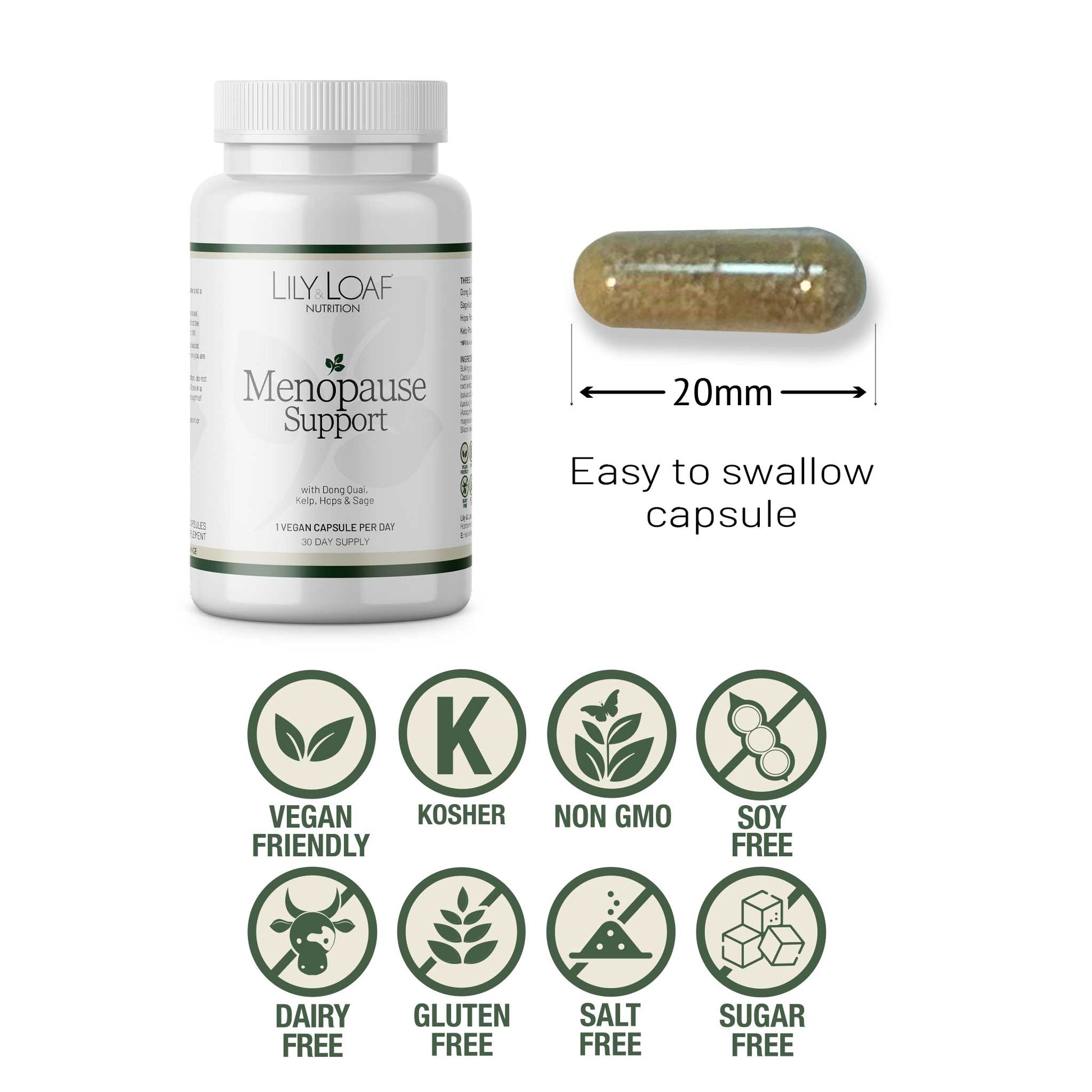 Menopause Support vegan, gluten free, sugar free, non gmo